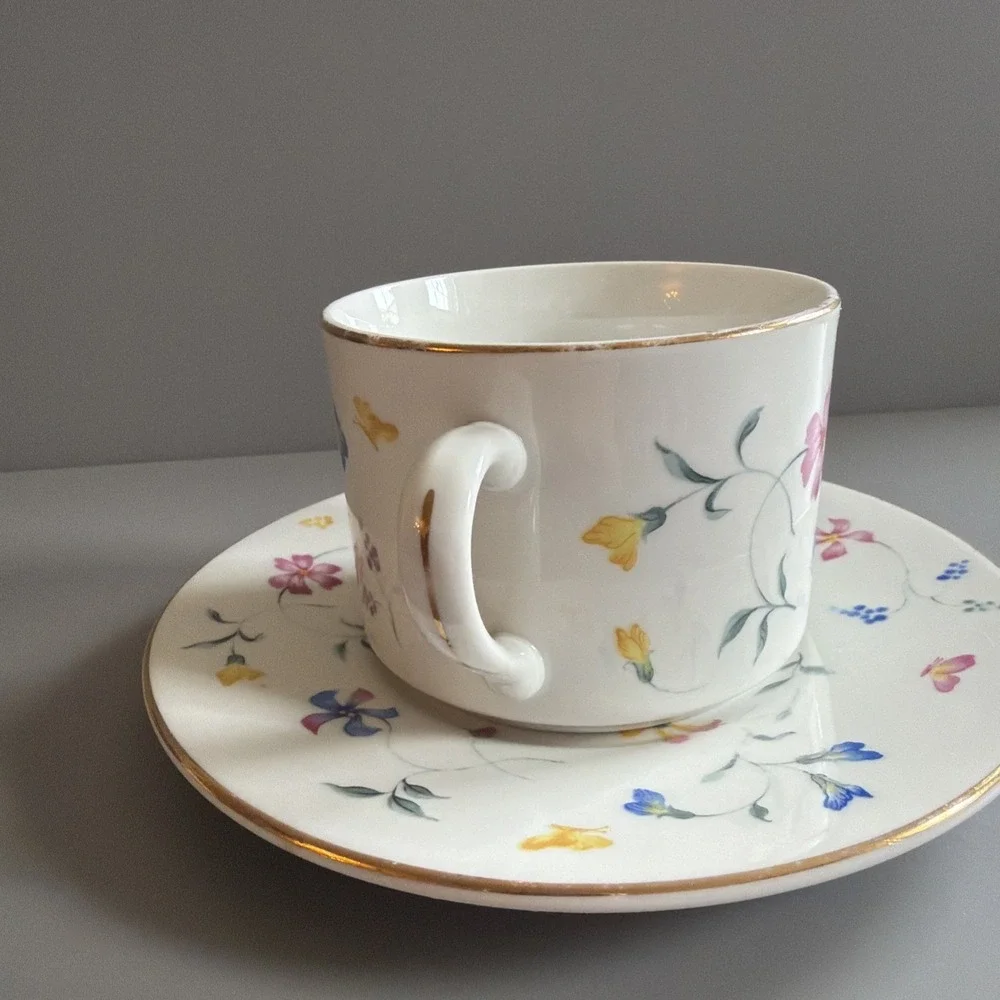 Vintage Totally Today China Flat Cup & Saucer 